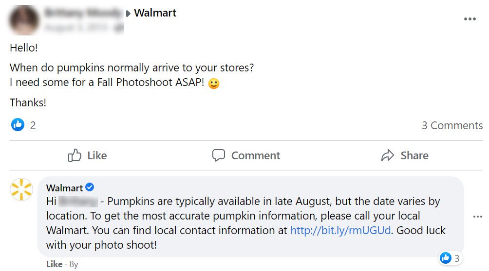 When Does Walmart Stock Pumpkins