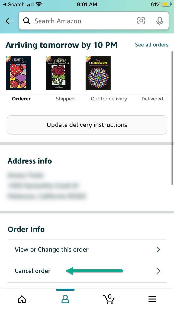 Amazon Order Details On The Amazon Mobile App