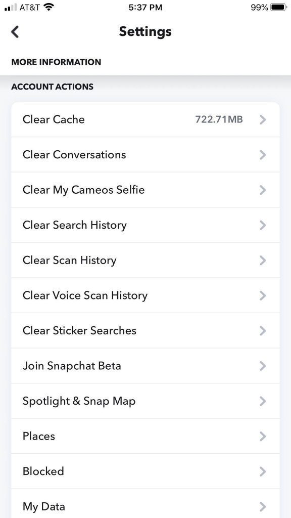 Clear Snapchat Cache