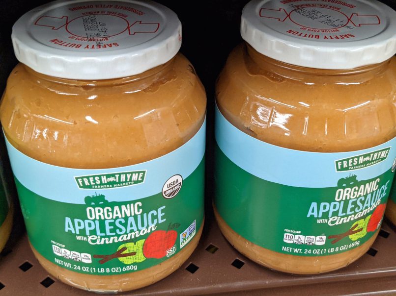 Applesauce On Grocery Store Shelf