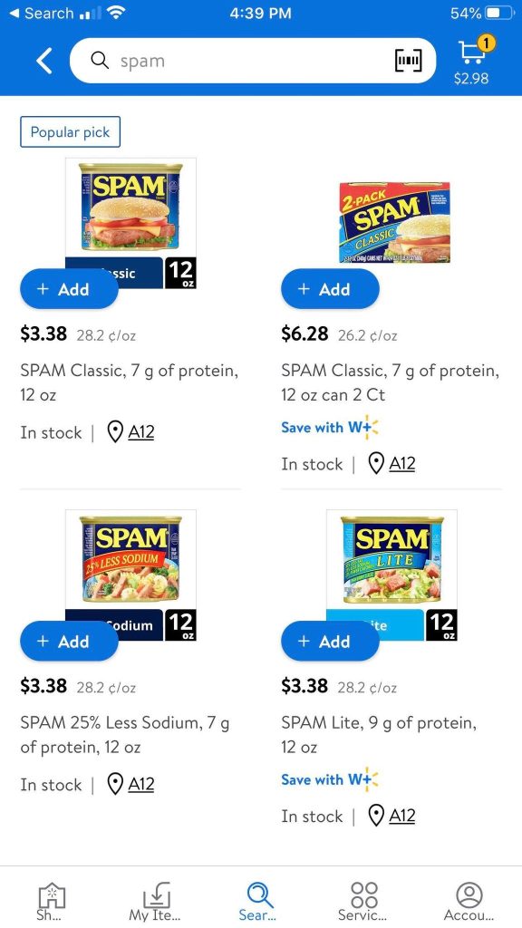 Spam In Walmart App