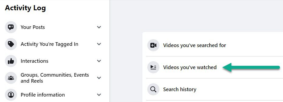 Videos You've Watched Button Facebook