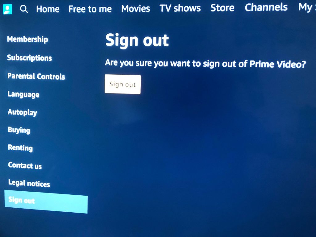 Confirm Sign Out Button, Amazon Prime Video On Smart TV