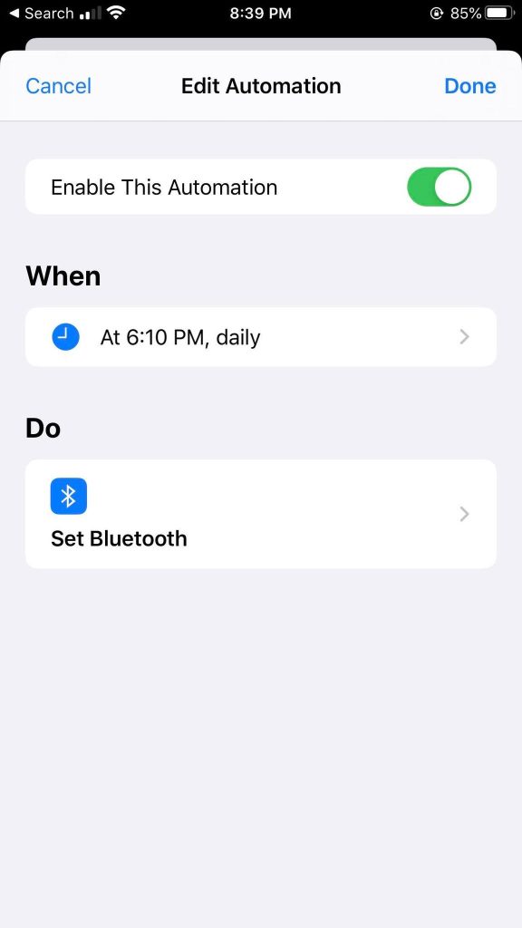 Bluetooth Automation iPhone