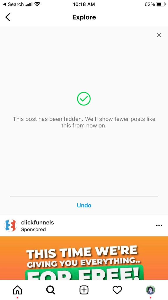 Not Interested Instagram