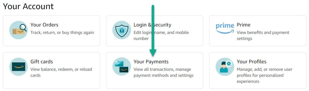 Your Payments Button Amazon