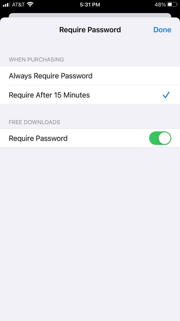 Require Password For Free Downloads On iPhone
