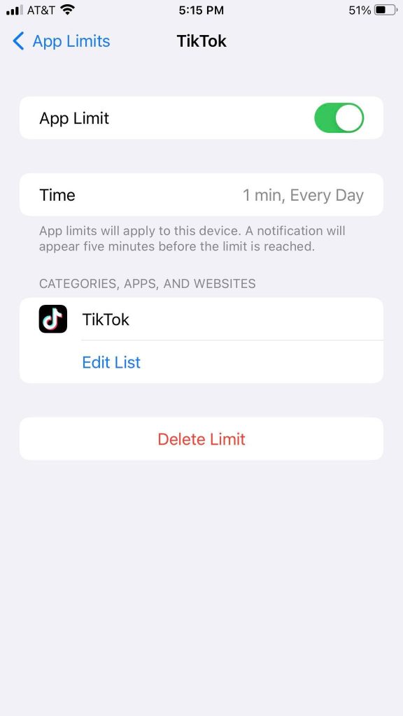 TikTok Screen Time Limit iPhone