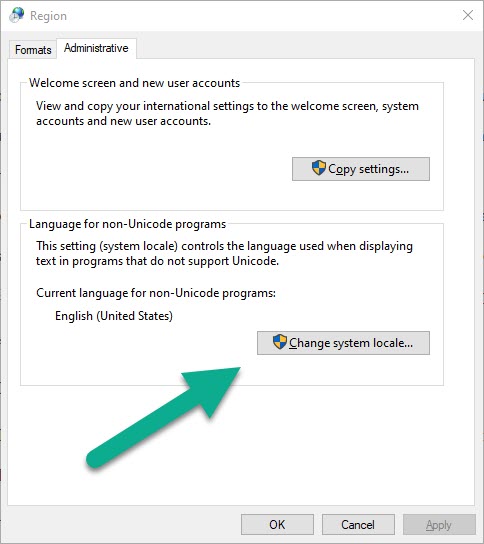 Change System Locale In Windows