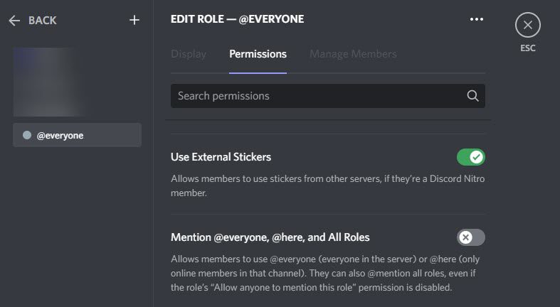 Disable Mention Everyone Here And All Roles Discord