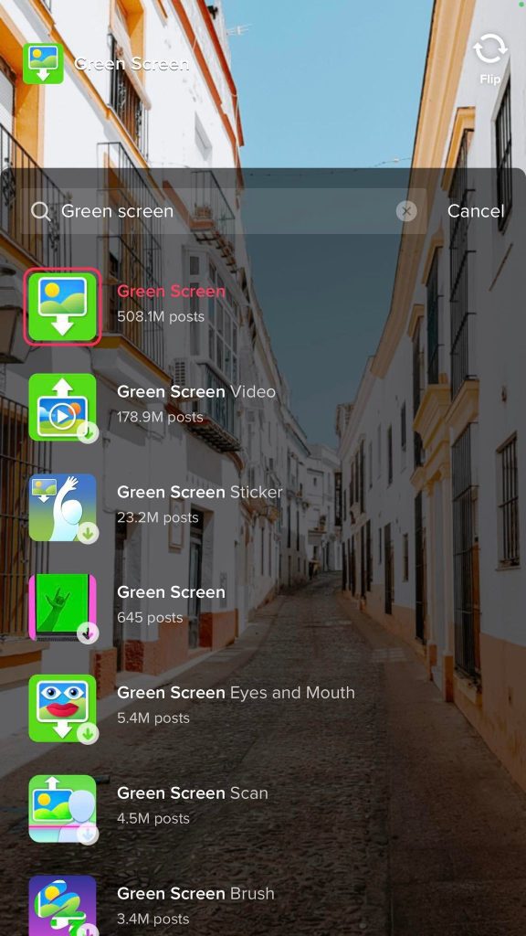 Green Screen Effects List TikTok