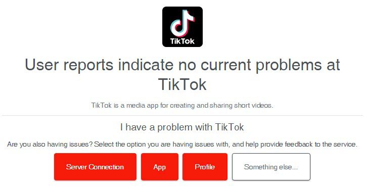Downdetector TikTok