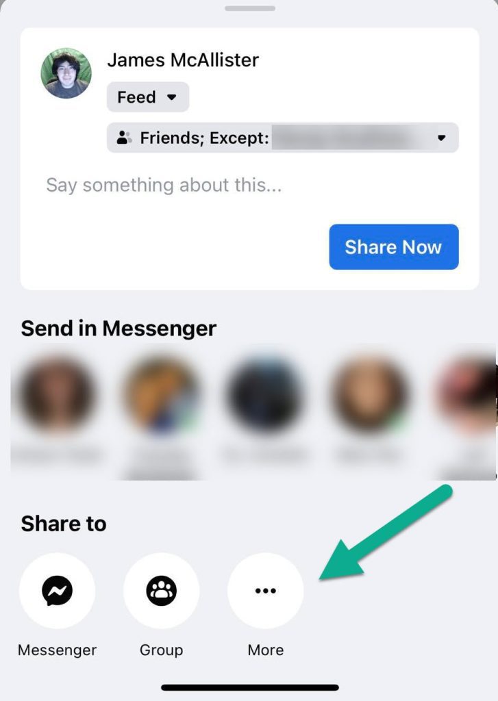 Share To More Button, Facebook App