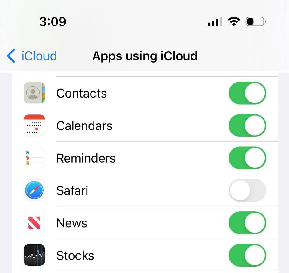 Apps Using iCloud Page, iPhone