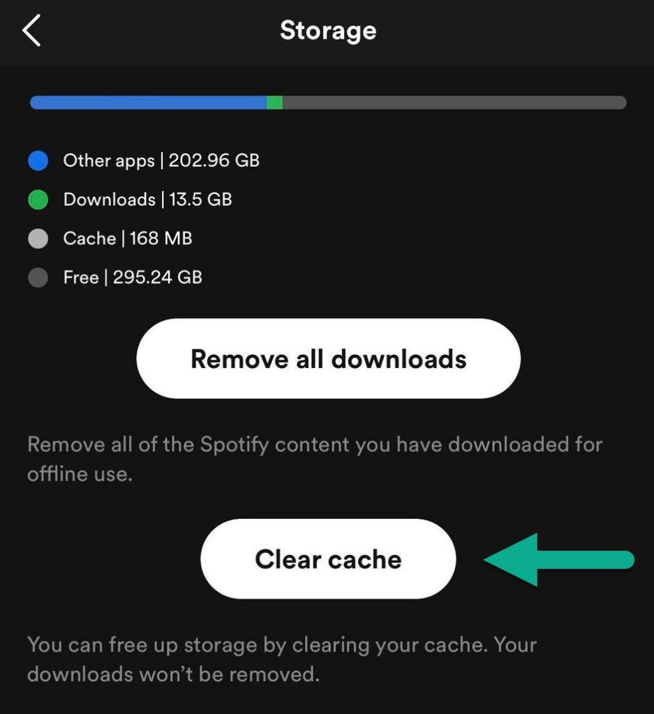 Clear Cache, Spotify Mobile App