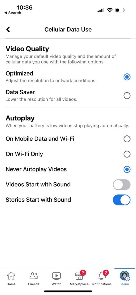 Disable Autoplay Videos On Facebook Mobile App