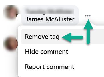 Remove Tag, Facebook Comment