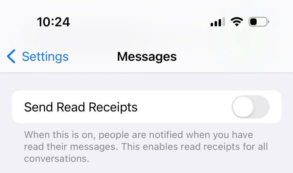 Turn Off Read Receipts, iPhone