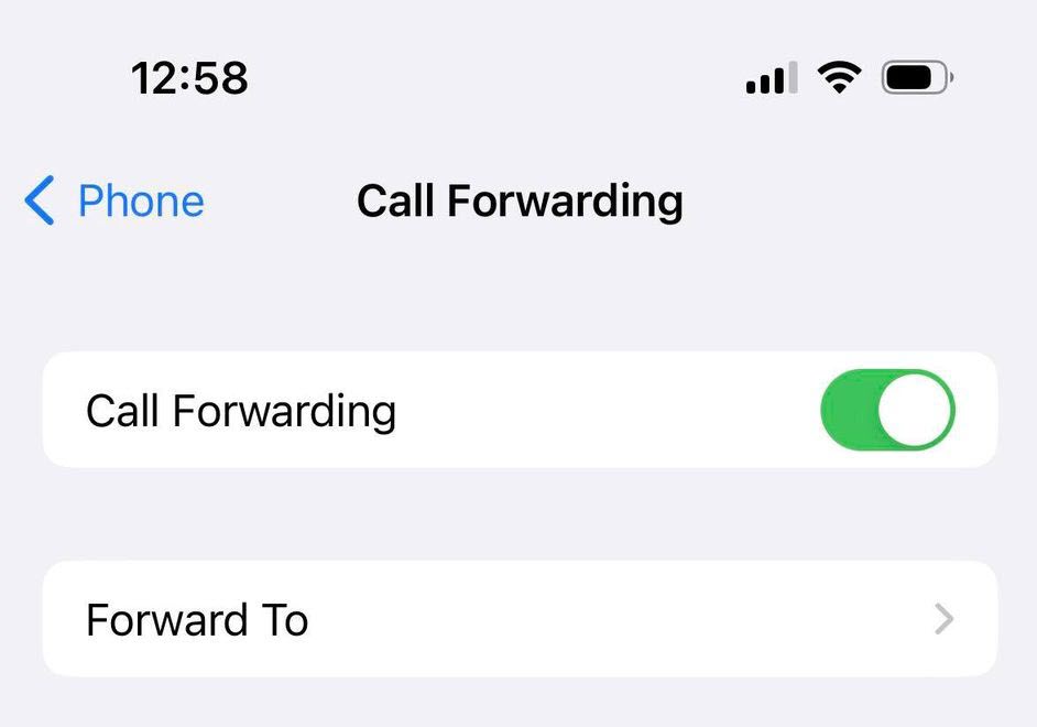 Turn On Call Forwarding, iPhone
