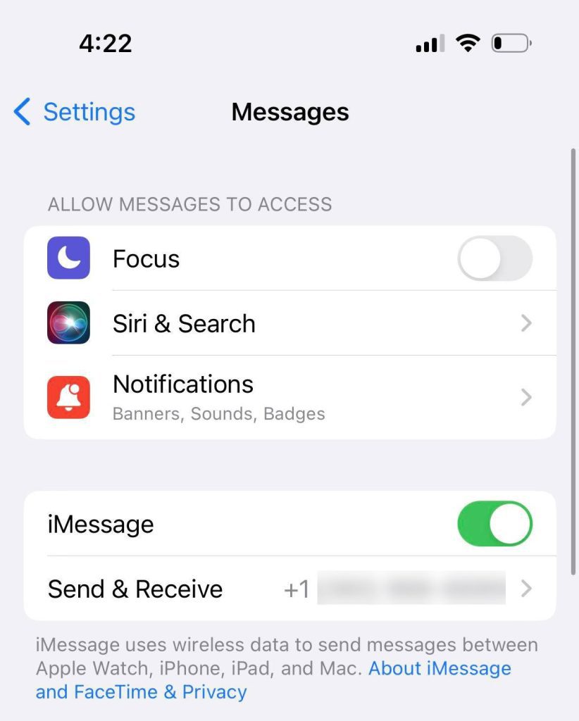 Turn iMessage Off Or On, iPhone