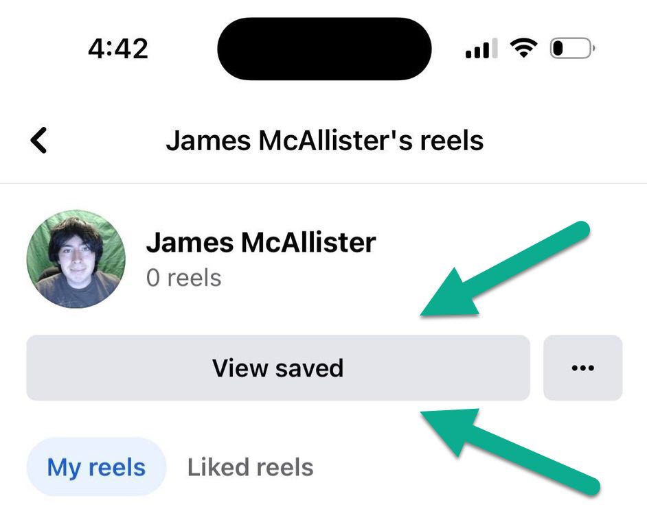 View Saved Button, Facebook Reels