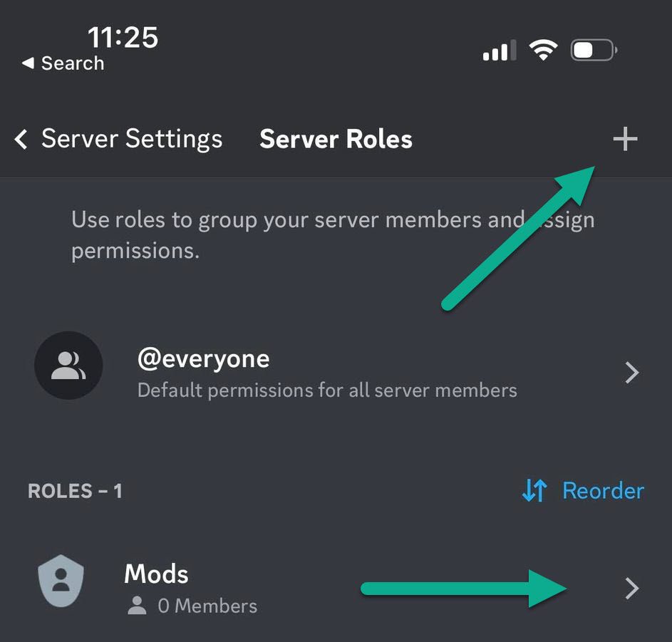 Edit Roles, Discord Mobile App