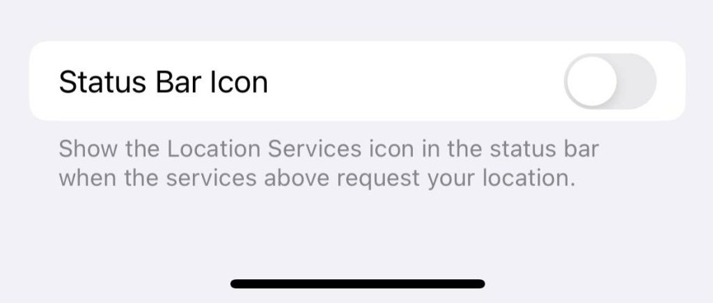 Disable Status Bar Icon For Location Services, iPhone