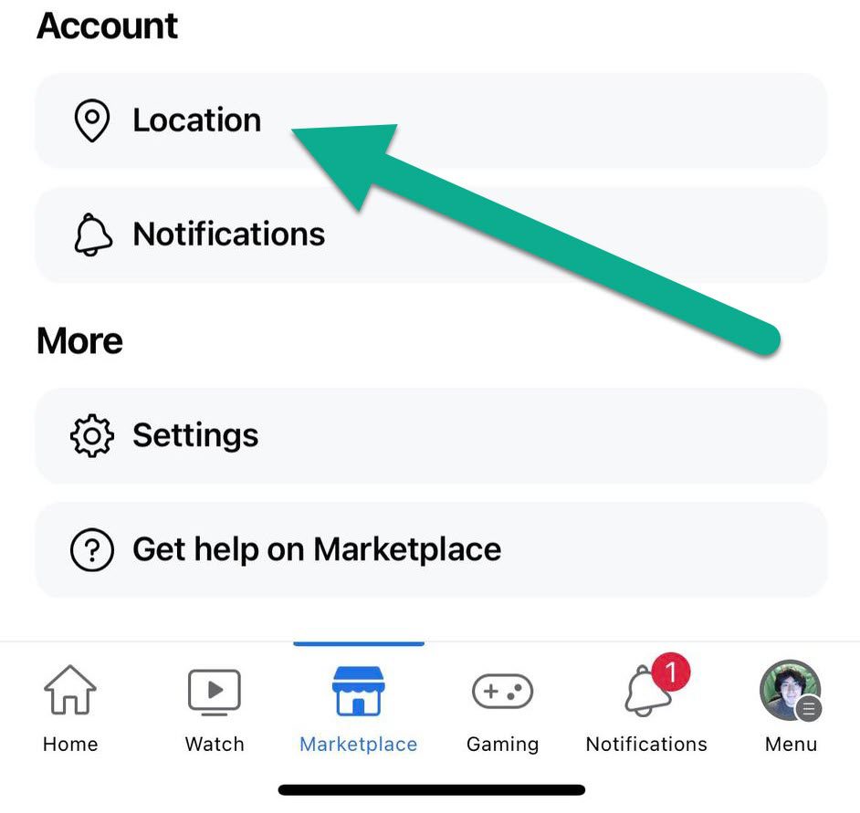Location Button, Facebook Mobile App