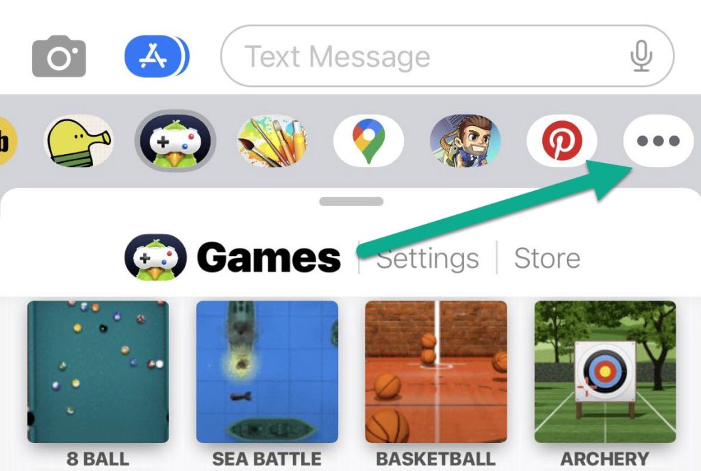 More Button, iMessage App Drawer