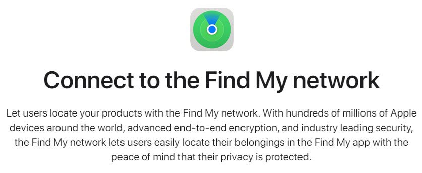 Find My Network, Apple