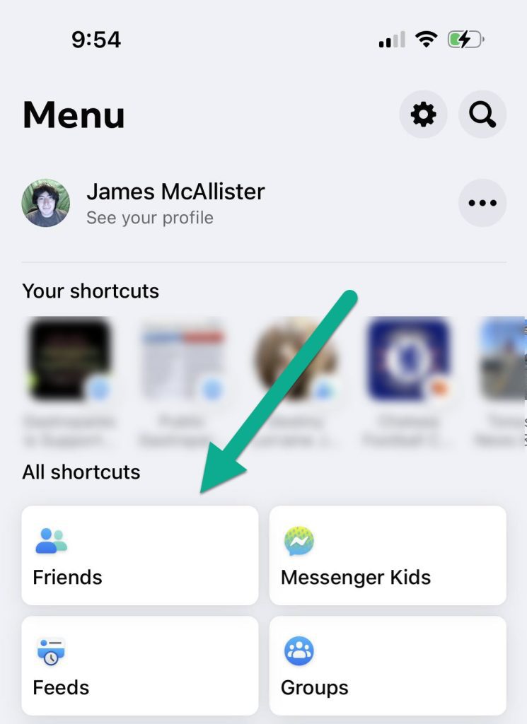 Friends Shortcut, Facebook Mobile App