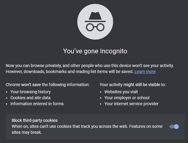 Incognito Mode Google Chrome