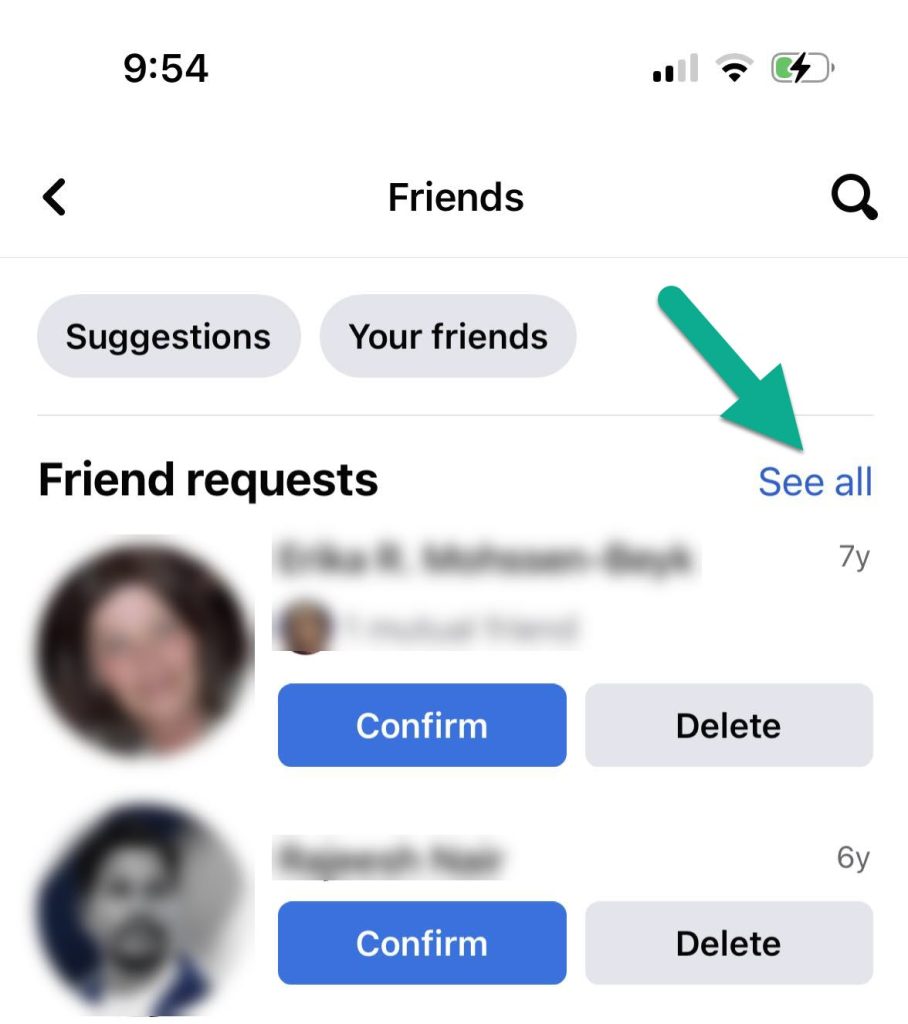 See All Friend Requests, Facebook Mobile App