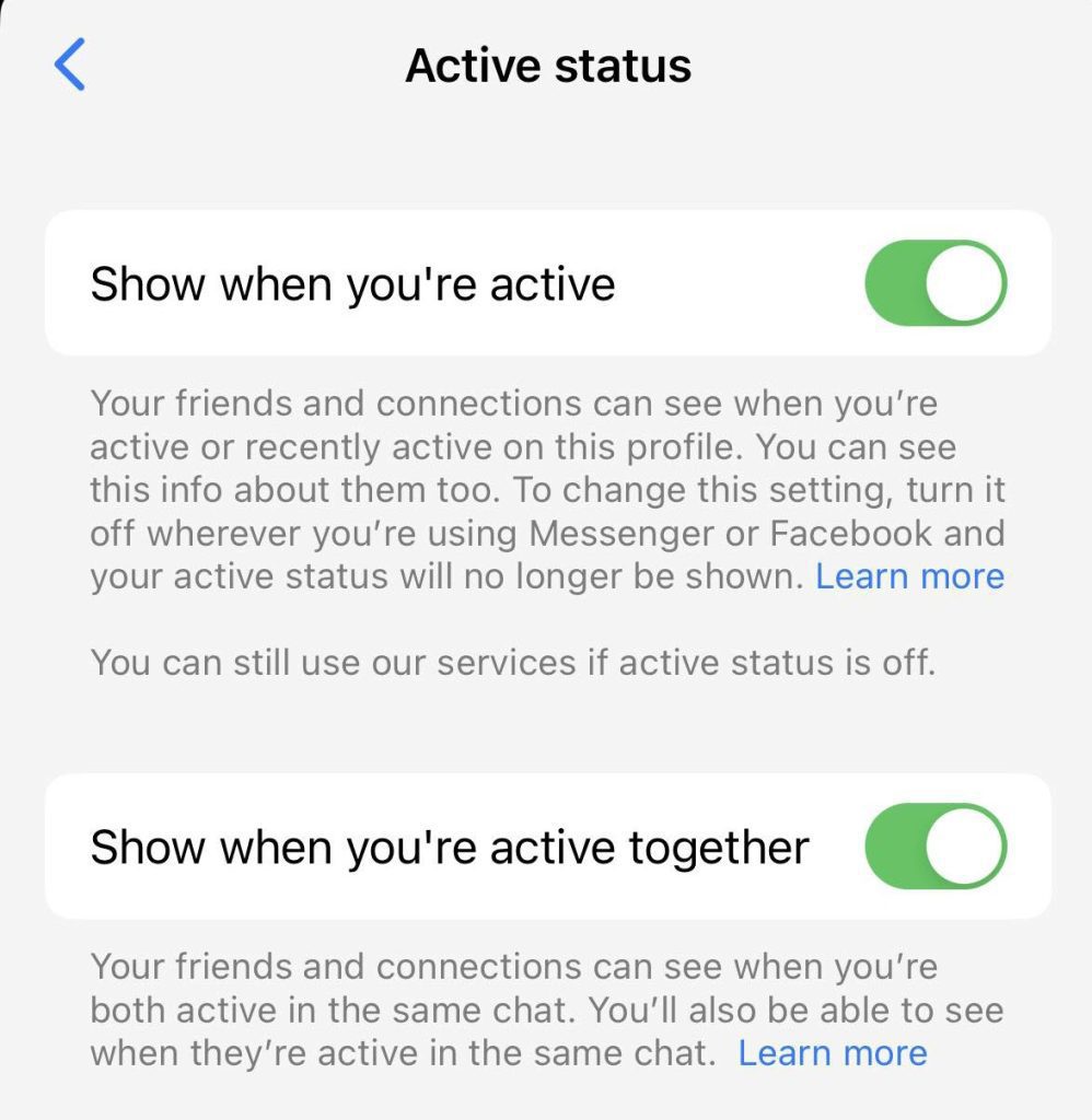 Show Or Hide Active Status, Facebook Messenger