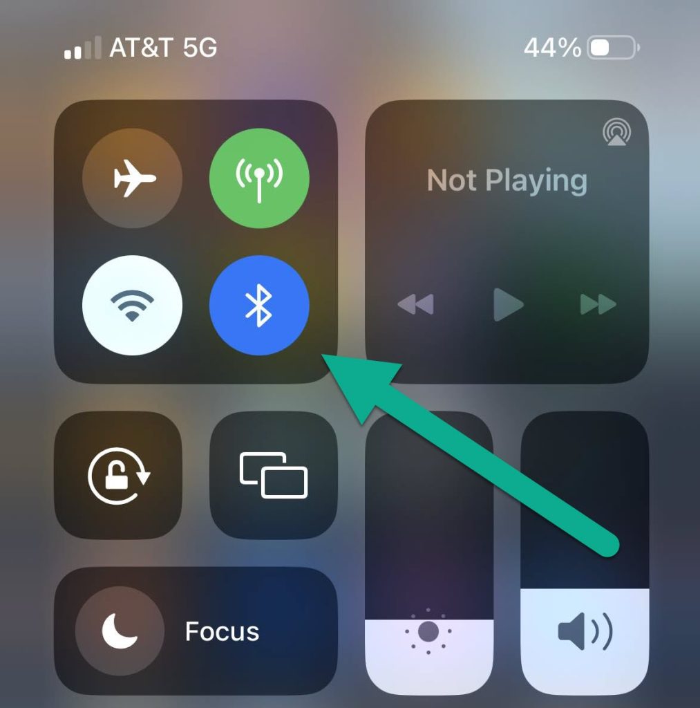 Enable Or Disable Bluetooth, iPhone Control Center