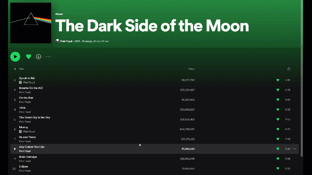 Highlighting Songs WIth Shift Key, Spotify