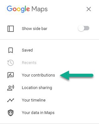 Your Contributions Button, Google Maps Desktop